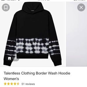 Talentless Border Wash Hoodie in Black